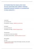 ATI PHARM PRACTICE EXAM LATEST 2024 ACTUAL QUESTIONS AND CORRECT VERIFIED ANSWERS&vert;ALREADY GRADED A&plus;&vert;GUARANTEED TO PASS CONCEPTS &excl; 