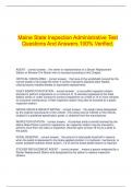  Maine State Inspection Administrative Test Questions And Answers 100&percnt; Verified&period;