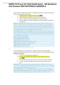 NURS 318 Focus On Child Health Exam 100 Questions And Answers With RATIONALE GRADED A