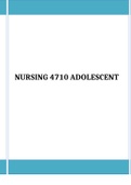 NURSING 4710 Adolescent Questions and Answers Graded A