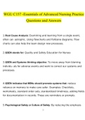 WGU C157 -Essentials of Advanced Nursing Practice 2023 Questions and Answers (Verified Answers)