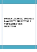 SOPHIA LEARNING BUSINESS LAW UNIT 2 MILESTONE 2 YOU PASSED THIS MILESTONE