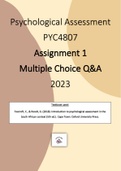 PYC4807 Assessment 1 Q&A -  93% 2023