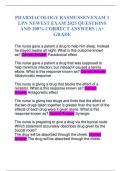 PHARMACOLOGY RASMUSSEN EXAM 1 LPN NEWEST EXAM 2025 QUESTIONS AND 100&percnt; CORRECT ANSWERS &vert; A&plus; GRADE