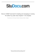 Test Bank for Leading and Managing in Nursing 7th Edition by Yoder Wise &lpar;chapters 1-30&rpar; complete&period;