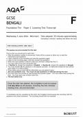 AQA GCSE BENGALI PAPER 1 QUESTION PAPER 2024 &lpar;8638&sol;LF&sol;T&colon; Foundation Tier Listening Test Transcript&rpar;