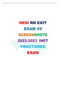 HESI RN EXIT EXAM V5 SCREENSHOTS 2022-2023 INET PROCTORED EXAM