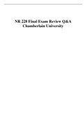 NR 228 Exam 1, Exam 2 & Final Exam Review Q&A Chamberlain University
