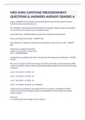 MED SURG CAPSTONE PREASSESSMENT QUESTIONS & ANSWERS ALREADY GRADED A