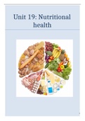 Unit 19: Nutritional health LEARNING PACKET