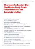 Pharmacy Technician Class 2023  Final Exam Study Guide  Latest Updated with  Complete Solution
