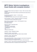 MPTC Motor Vehicle investigations Exam Guide with complete solution