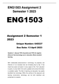 ENG1503 ASSIGNMENT 2 SEMESTER 1 2023