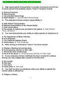 CALIFORNIA AMBULANCE DMV TEST EXAM QUESTIONS AND ANSWERS GRADED A&plus;