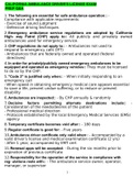 CALIFORNIA AMBULANCE DRIVER'S LICENSE EXAM PREP QUESTIONS AND ANSWERS GRADED A&plus;