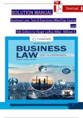 Solution Manual For Business Law&colon; Text & Exercises&comma; 10th Edition by Roger LeRoy Miller&comma; William E&period; Hollowell&comma; Verified Chapters 1 - 43&comma; Complete Newest Version