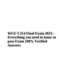 WGU C214 Final Exam 2023 - Everything you need to know to pass Exam 100% Verified Answers