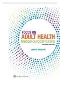 TEST BANK FOCUS ON ADULT HEALTH MEDICAL SURGICAL NURSING 2ND EDITION HONAN ALL CHAPTERS INCLUDED COMPLETE GUIDE, RATED A