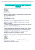 HSAD Exam 1 Questions And Answers &vert; Verified