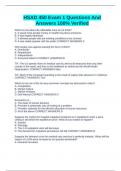 HSAD 450 Exam 1 Questions And Answers 100&percnt; Verified