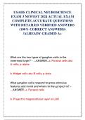 USAHS CLINICAL NEUROSCIENCE  EXAM 3 NEWEST 2024 ACTUAL EXAM  COMPLETE ACCURATE QUESTIONS  WITH DETAILED VERIFIED ANSWERS  &lpar;100&percnt; CORRECT ANSWERS&rpar;  &sol;ALREADY GRADED A&plus;
