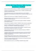HSAD 305 Final Review With Correct Solutions &vert; Verified