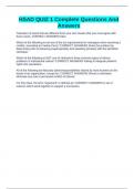 HSAD QUIZ 1 Complete Questions And Answers