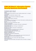 IFSM 300 Week 6: Information System Security Questions And Answers 