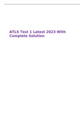 ATLS Test 1 Latest 2023 With Complete Solution