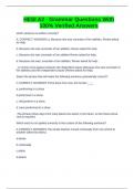 HESI A2 - Grammar Questions With 100&percnt; Verified Answers