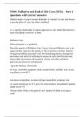 N304&colon; Palliative and End of Life Care &lpar;EOL&rpar; - Part 1 questions with correct answers