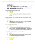 NUR 4825  TEAS Test Science Questions  and  Answers 2021&sol;2022&period;