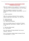 BCPS Pharmacokinetics| 150 QUESTIONS| WITH COMPLETE SOLUTIONS