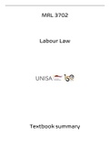 Summary of Labour Law textbook for MRL3702