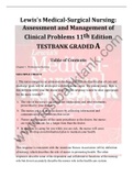 Lewis's Medical-Surgical Nursing: Assessment and Management of Clinical Problems 11th Edition TESTBANK GRADED A