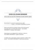 EXSS 221 EXAM 20242025 WITH GUARANTEED ACCCURATE ANSWERS &vert;VERIFIED