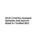 WGU C214 Pre-Assement Questions And Answers Rated A+ Verified 2023