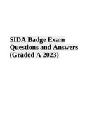SIDA Badge Exam Questions and Answers (Graded A 2023)
