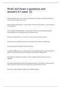 PLSC 412 Exam 1 questions and answers A&plus; rated  &lpar;7&rpar;