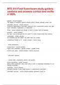 BTE 210 Final Exam&sol;exam study guide&sol;questions and answers correct and verified 100&percnt;
