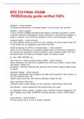 BTE 210 FINAL EXAM- PEREZ&sol;study guide verified 100&percnt;
