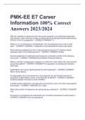 Exam &lpar;elaborations&rpar; E-7 PMKEE  Career  Information