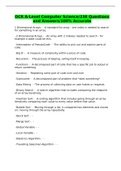 OCR A-Level Computer Science&sol;238 Questions and Answers&sol;100&percnt; Accurate