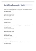 Swift River Community Health exam 2023 with 100&percnt; correct answers