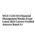 WGU C214 OA Financial Management Retake Exam Latest 2023 Correct Verified Answers Rated A&plus;