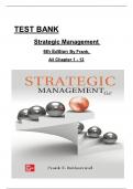 TEST BANK For Strategic Management&comma; 6th Edition  By Rothaermel Frank&comma; All Chapters 1 to 12 complete Verified editon ISBN&colon; 9781266191862
