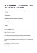 HCAD 375 Exam 1 Questions with 100&percnt; Correct Answers 2024&sol;2025