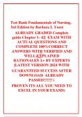Test Bank Fundamentals of Nursing&comma; 3rd Edition by Barbara L Yoost  ALREADY GRADED Complete guide Chapter 1- 42&vert;  EXAM WITH ACTUAL QUESTIONS AND COMPLETE 100&percnt;CORRECT ANSWERS WITH VERIFIED AND WELL EXPLAINED  RATIONALES A&plus; BY EXPERTS  &vert;LATEST VERSION 2024 W