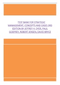 Test Bank For Strategic Management, Concepts and Cases 3rd Edition By Jeffrey H. Dyer, Paul Godfrey, Robert Jensen, David Bryce
