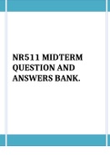 NR511 MIDTERM QUESTION AND ANSWERS BANK. VERIFIED A+